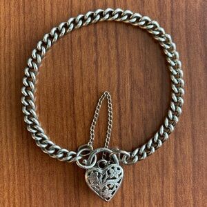 Sterling Silver Heart Charm Bracelet .925
